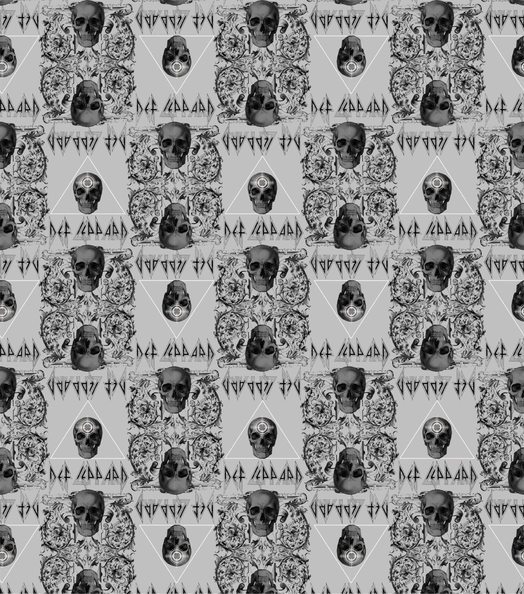 Epic Def Leppard Skulls Cotton Fabric